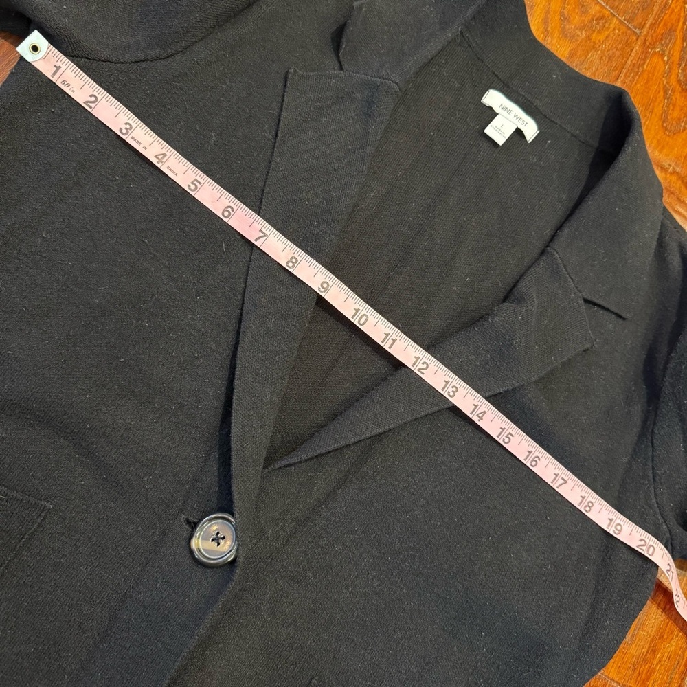 Nine West Classic Black Ponte Knit Cardigan Jacket - Picture 7 of 10